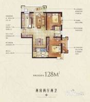 融创香溢花城2室2厅2卫128㎡户型图