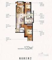 融创香溢花城2室2厅2卫122㎡户型图