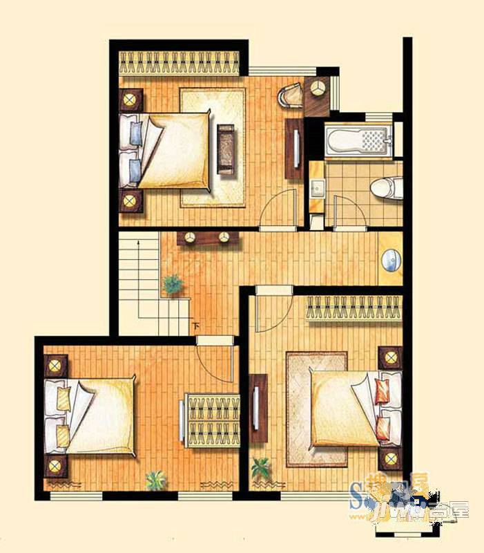 融创香溢花城3室2厅1卫154㎡户型图