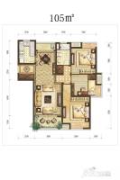 中建锦绣天地3室2厅1卫105㎡户型图