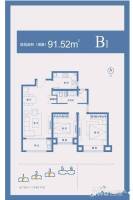 御澜山2室2厅2卫91.5㎡户型图