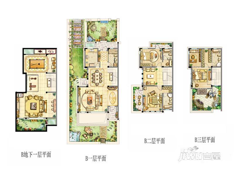 海上湾二期3室2厅4卫260㎡户型图