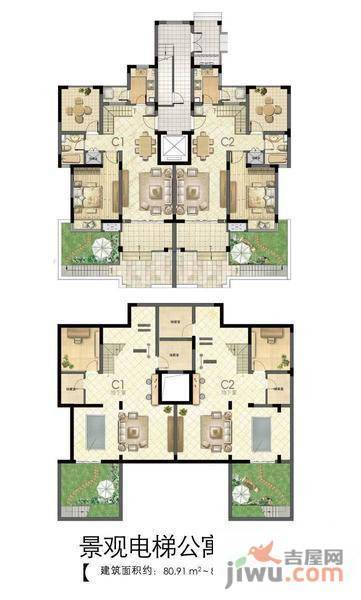 港城滴水湖馨苑普通住宅80.9㎡户型图