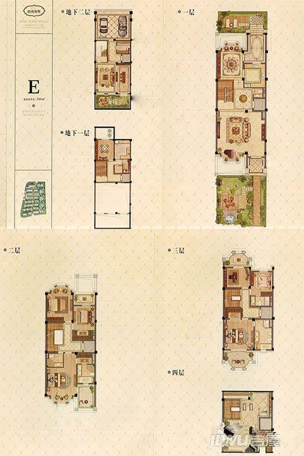 金大元御珑宫廷6室5厅6卫360㎡户型图