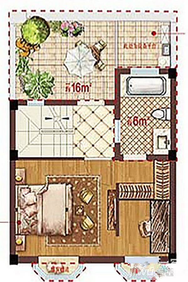 市北祥腾麓源3室2厅4卫99㎡户型图