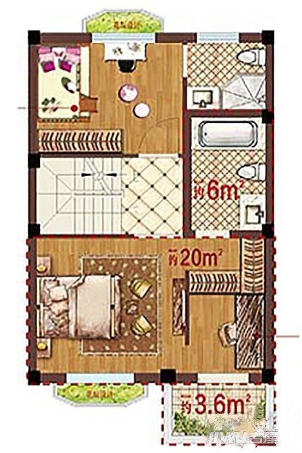 市北祥腾麓源3室2厅4卫99㎡户型图