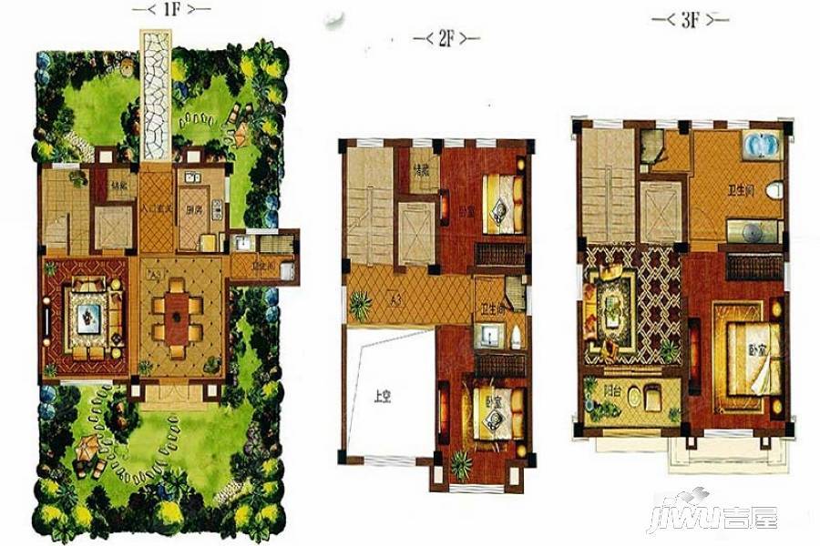 保利茉莉公馆三期3室2厅3卫180㎡户型图