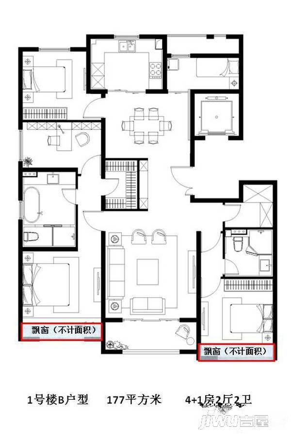 中山润园5室2厅2卫177㎡户型图