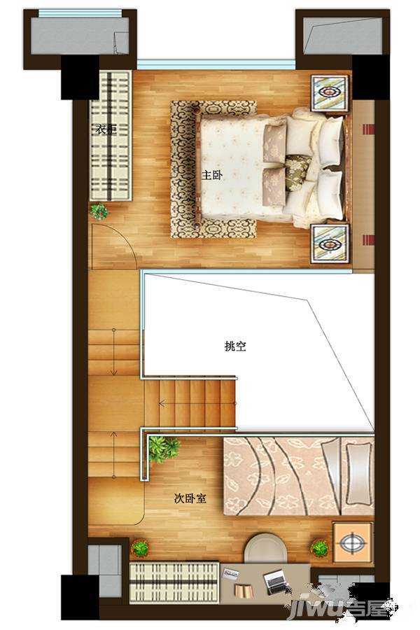 中洲华庭2室2厅2卫40㎡户型图