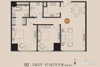 企业公馆2室2厅2卫162㎡户型图