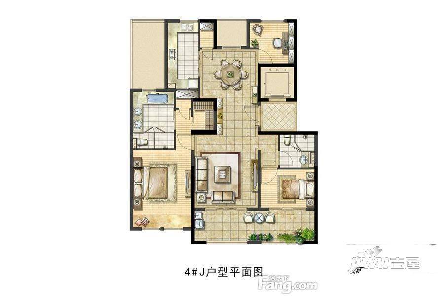 中山润园3室2厅2卫150㎡户型图