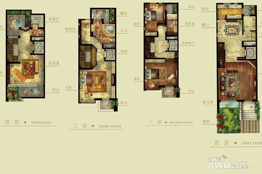 金沙御墅5室4厅4卫480㎡户型图