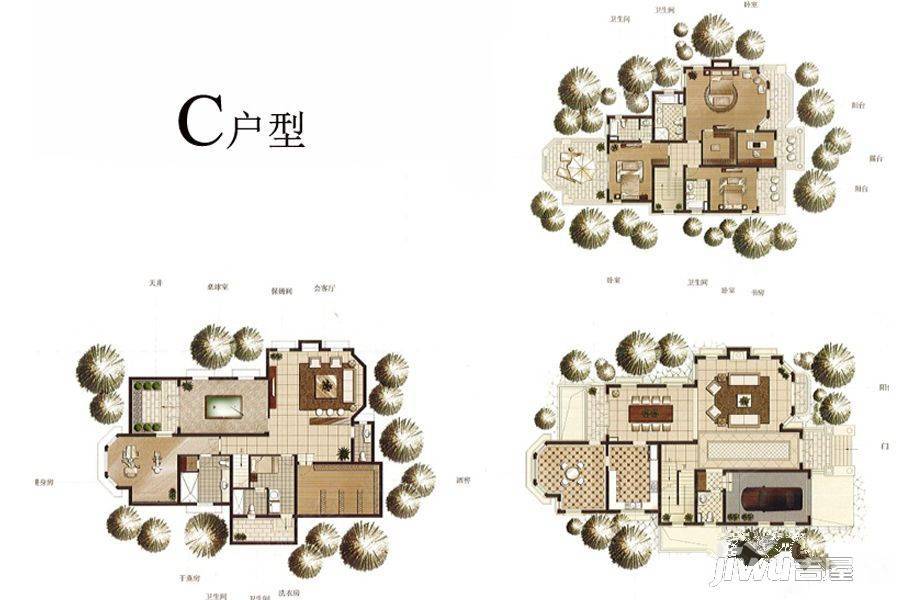 东海御庭3室3厅4卫358㎡户型图