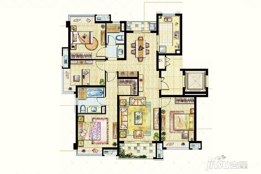 中金海棠湾4室2厅2卫145.8㎡户型图