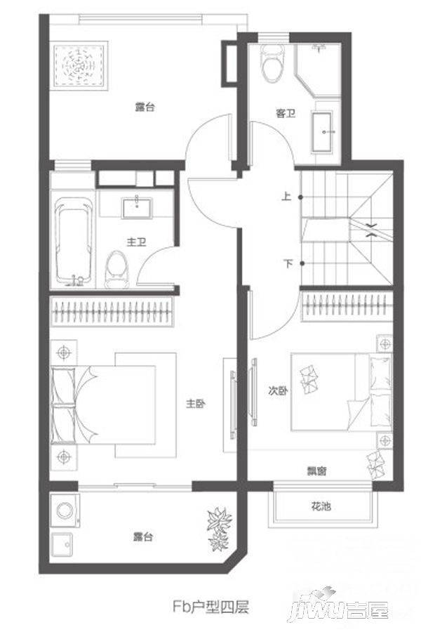 金地玺华邨3室2厅3卫113㎡户型图