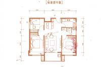 国贸天悦佘山3室2厅1卫91㎡户型图