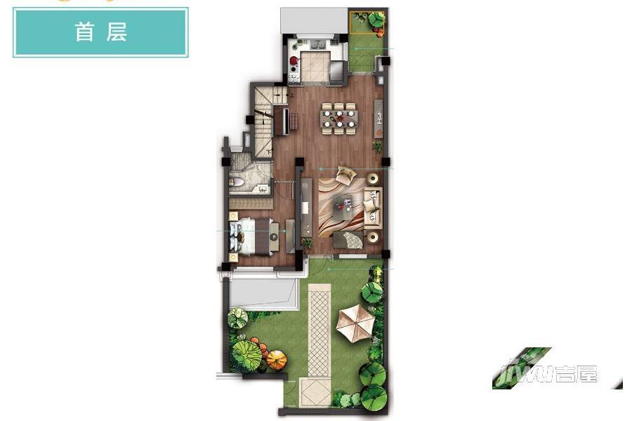 绿地朱家角1号4室2厅3卫154㎡户型图