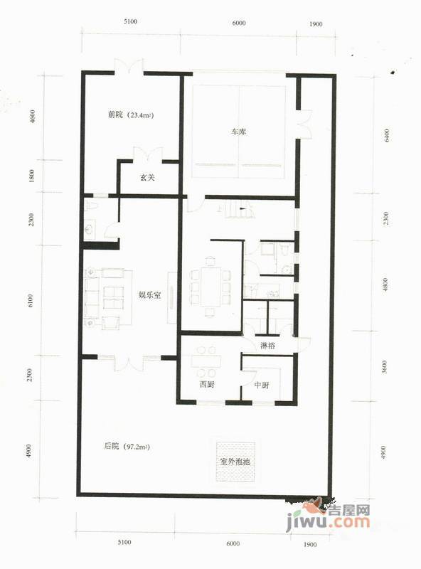 汉魏公馆1室2厅2卫350.9㎡户型图