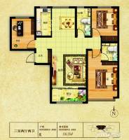 水榭花都3室2厅2卫116.3㎡户型图