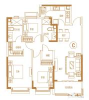 恒大绿洲3室2厅2卫134.9㎡户型图