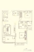 时代广场一期2室2厅1卫88.7㎡户型图