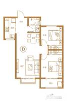 泰华雅清苑2室2厅1卫91㎡户型图