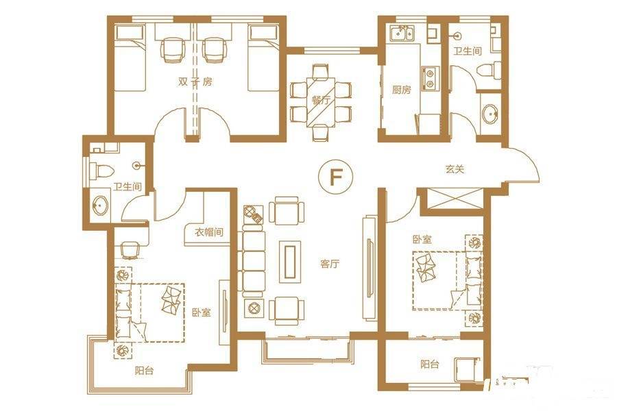 泰华雅清苑4室2厅0卫142.6㎡户型图