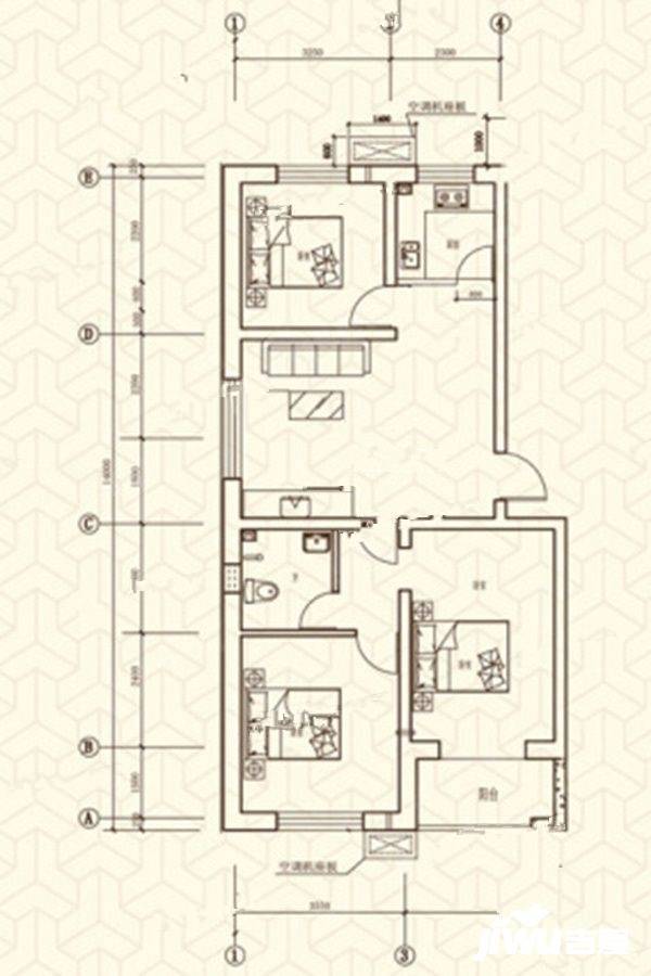 佳兴小区3室2厅1卫95.2㎡户型图