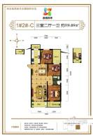 香悦四季3室2厅1卫119.9㎡户型图