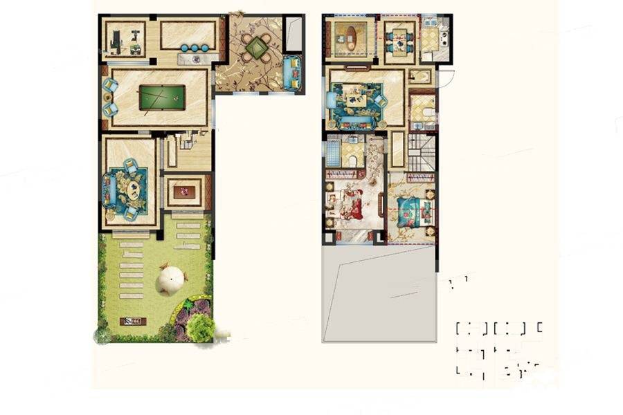 中梁湖滨首府3室5厅2卫87㎡户型图