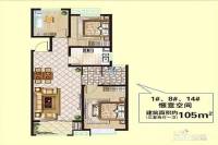 安泰未来城3室2厅1卫105㎡户型图