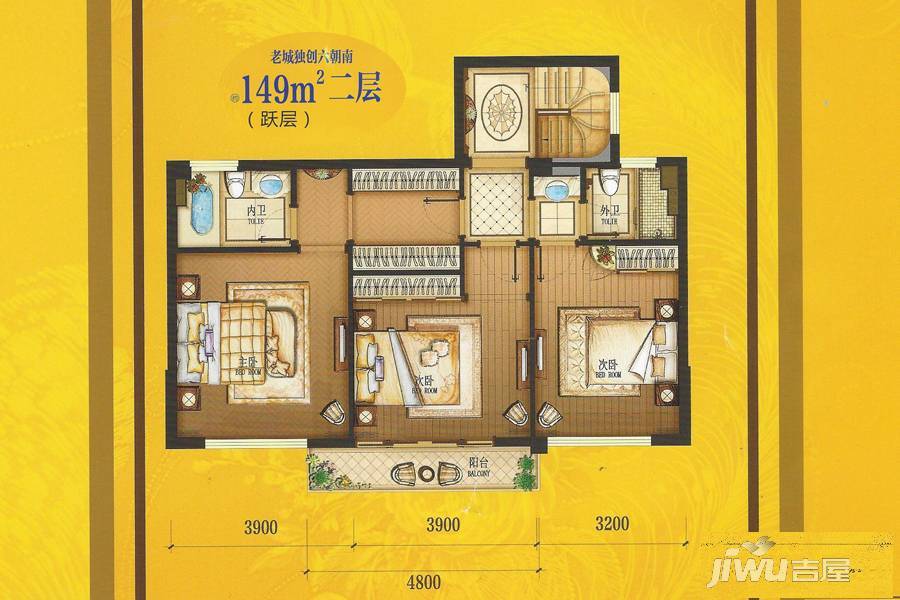 将军华府3室1厅0卫149㎡户型图