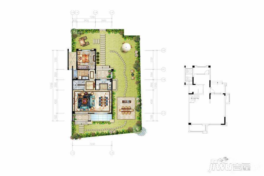 华鸿万象公馆1室2厅1卫157㎡户型图