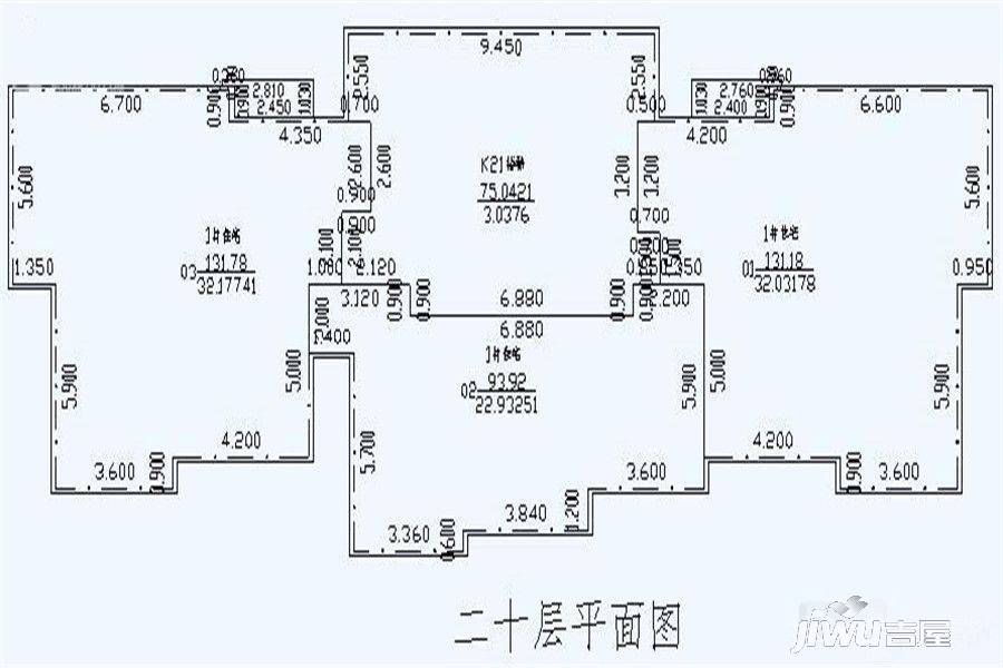 同盛皇佳华府3室2厅2卫131.7㎡户型图