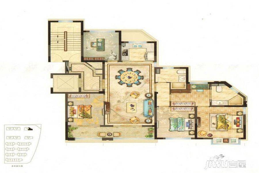 中梁首府壹号院4室2厅2卫139㎡户型图