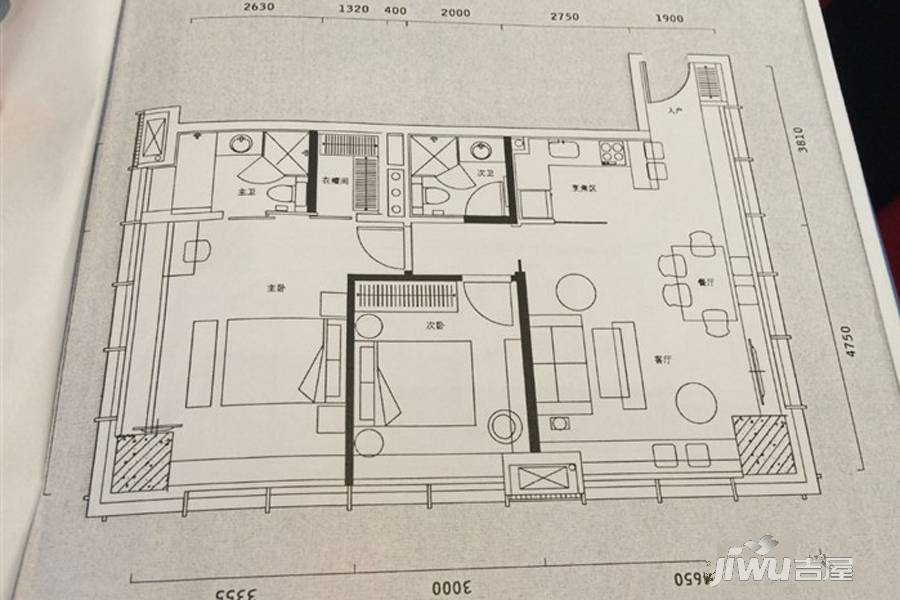 水湾19792室1厅2卫110㎡户型图