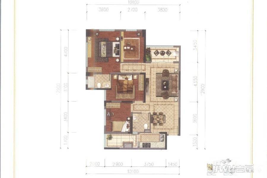 同创·九著4室2厅2卫89㎡户型图