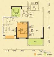 融湖中心城3室2厅2卫88㎡户型图