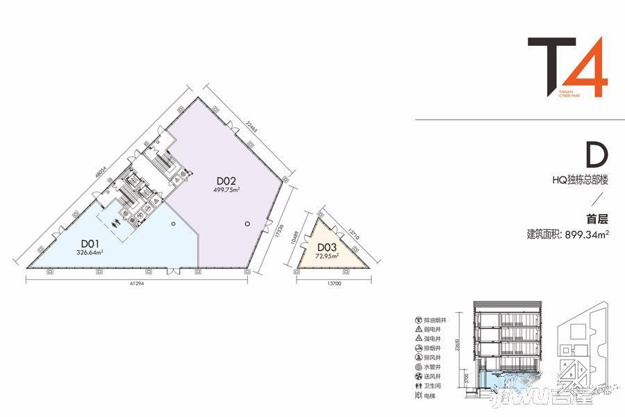 天安龙岗数码新城二期普通住宅899㎡户型图