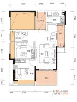 花样年别样城2室2厅1卫65.4㎡户型图