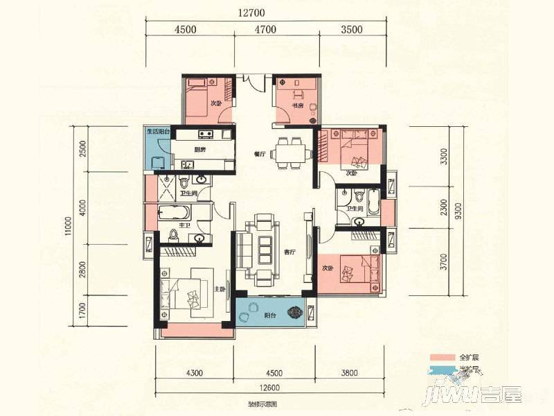 深圳星河传奇5室2厅3卫150㎡户型图