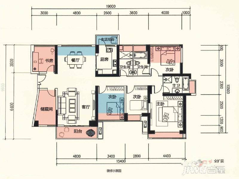 深圳星河传奇6室2厅3卫169㎡户型图