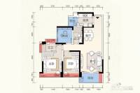 悠山美地家园3室2厅2卫88㎡户型图