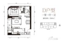 卓越前海壹号1室1厅1卫89㎡户型图