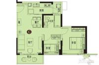 华业玫瑰四季馨园二期2室2厅1卫75㎡户型图