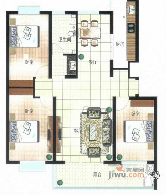 韵皓.宝翠园普通住宅135㎡户型图