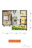 傅屯嘉园1室1厅1卫65.4㎡户型图