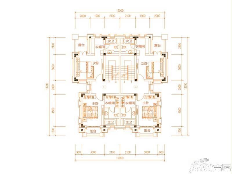 庐山山海会4室0厅4卫190㎡户型图