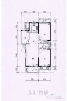 宇龙湖畔花园3室2厅1卫111.9㎡户型图