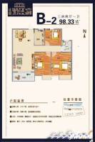 正盛瀚江府3室2厅1卫98.3㎡户型图